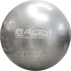 ACRA Míč gymnastický stříbrný 75cm fitness balon rehabilitační do 150kg