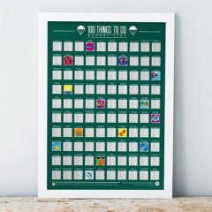 Stírací plakát 100 věcí co v životě stihnout - Bucket list