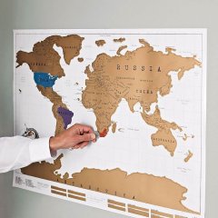 Stírací mapa světa - deluxe