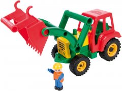 LENA Traktor plastový aktivní se lžící 35cm set s panáčkem 4161