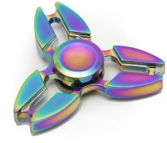 Fidget spinner - kovová hvězdice s metalickým žíháním