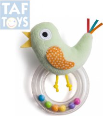 TAF TOYS Baby chrastítko plyšový ptáček s kuličkami pro miminko