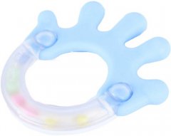 Baby chrastítko ruka s kuličkami pastelové pro miminko plast