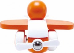 HAPE DŘEVO Baby letadélko mini oranžové s pilotem pro miminko