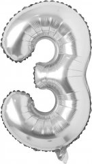 Nafukovací balónky čísla maxi stříbrné - 3