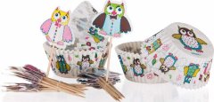 Sada cukrářských košíčků OWLS 11,5 cm, 24 + 24 ks