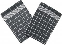 Utěrka Pozitiv Egyptská bavlna 50x70 cm tmavě šedá/bílá - 3 ks