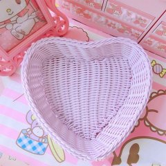 Plastový košík - fialové srdce