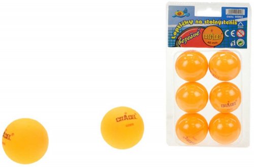 Míčky na stolní tenis (ping pong) 40mm oranžové bezešvé set 6ks