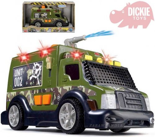 DICKIE Auto zásahové vojenské s vodním dělem 33 cm Světlo + Zvuk