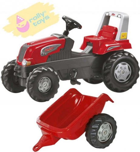 ROLLY TOYS Traktor šlapací Junior s vlečkou červený