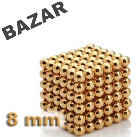 BAZAR: NeoCube zlatý 8mm - magnetická kostka - neúplná