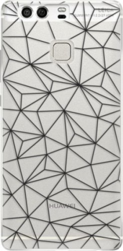 Silikonové pouzdro iSaprio - Abstract Triangles 03 - black - Huawei P9