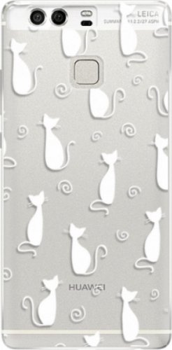 Silikonové pouzdro iSaprio - Cat pattern 05 - white - Huawei P9