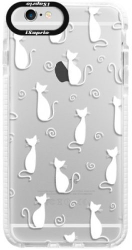Silikonové pouzdro Bumper iSaprio - Cat pattern 05 - white - iPhone 6/6S