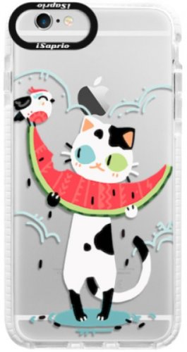 Silikonové pouzdro Bumper iSaprio - Cat with melon - iPhone 6/6S