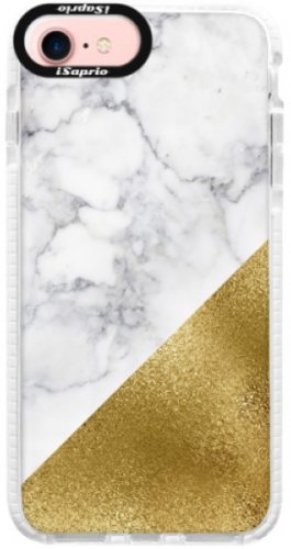 Silikonové pouzdro Bumper iSaprio - Gold and WH Marble - iPhone 7