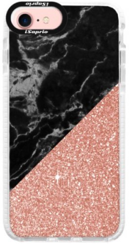 Silikonové pouzdro Bumper iSaprio - Rose and Black Marble - iPhone 7