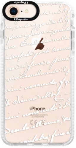 Silikonové pouzdro Bumper iSaprio - Handwriting 01 - white - iPhone 8