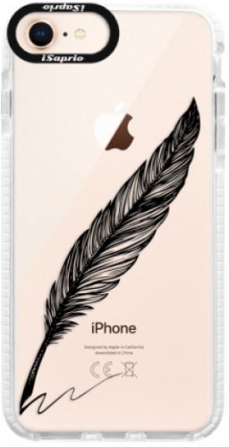 Silikonové pouzdro Bumper iSaprio - Writing By Feather - black - iPhone 8