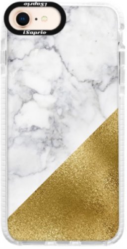Silikonové pouzdro Bumper iSaprio - Gold and WH Marble - iPhone 8