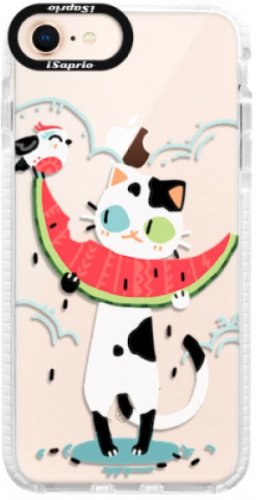 Silikonové pouzdro Bumper iSaprio - Cat with melon - iPhone 8
