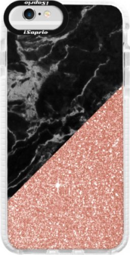 Silikonové pouzdro Bumper iSaprio - Rose and Black Marble - iPhone 6 Plus/6S Plus