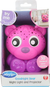 Playgro - Usínací lampička medvídek s projektorem-růžový