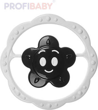 PROFIBABY Baby chrastítko kruh hvězdička kytička černobílé pro miminko
