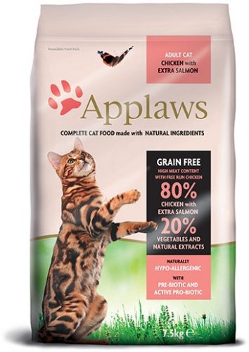 Applaws granule Cat Adult Kuře s lososem 7,5kg - natržený pytel 5% sleva