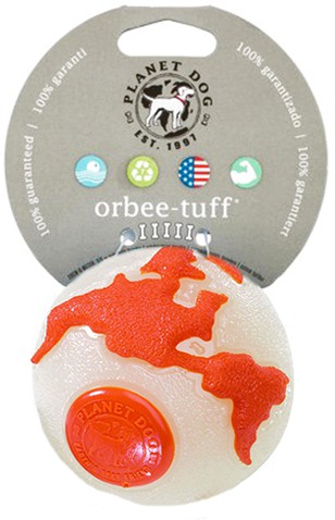 Orbee-Tuff® Ball Zeměkoule fosfor/oranžová M 7cm