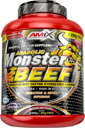 Amix Anabolic Monster Beef 90% Protein 2200 g jahoda - banán