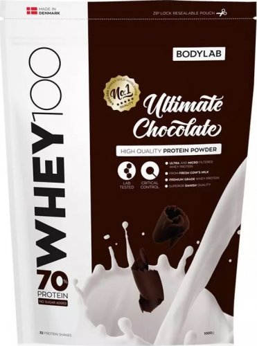 Bodylab Whey Protein 100 1000 g bílá čokoláda - jahoda