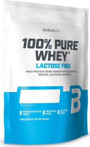 BioTech 100% Pure Whey Lactose Free 454 g jahoda