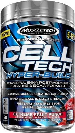 MuscleTech Cell-Tech Hyper-Build 485 g modrá malina