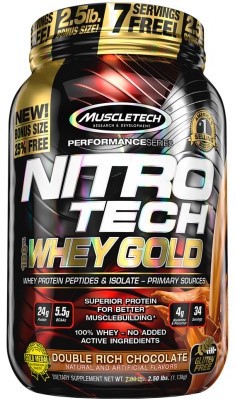 MuscleTech Nitro-Tech 100% Whey Gold 1130 g
 dvojitá čokoláda