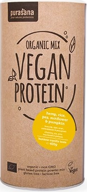 Purasana Vegan Protein MIX BIO 400 g banán-vanilka