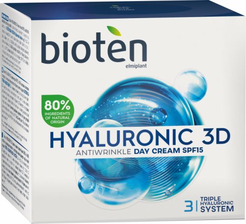 Bioten Hyaluronic 3D OF 15 denní krém proti vráskám, 50 ml